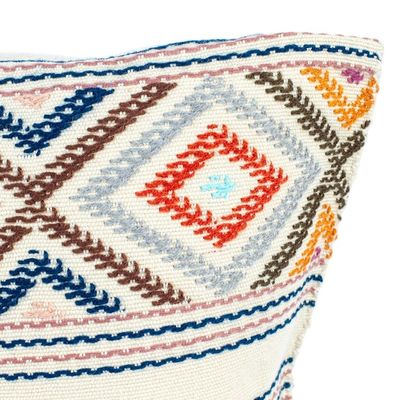 Alternate image for Hand Loomed Cotton Cushion Cover with Geometric Pattern Festive Autumn