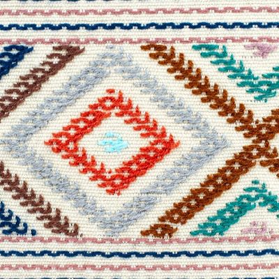 Alternate image for Hand Loomed Cotton Cushion Cover with Geometric Pattern Festive Autumn