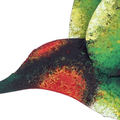 Alternate image for Green Hummingbird Artisan Handcrafted Steel Wall Sculpture Delightful Green Hummingbird