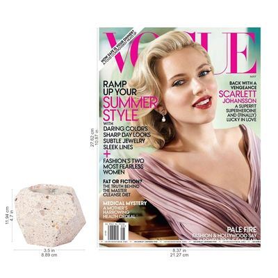 Alternate image for Small Polygonal Reclaimed Stone Flower Pots Pair Modern Polygon