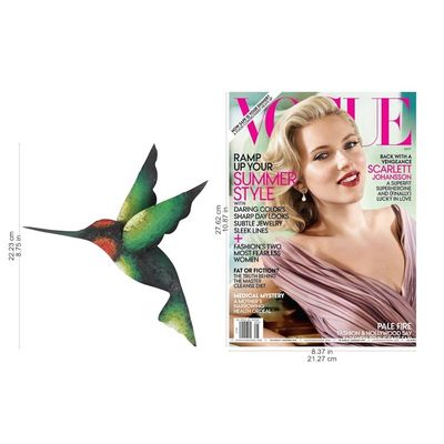 Alternate image for Green Hummingbird Artisan Handcrafted Steel Wall Sculpture Delightful Green Hummingbird
