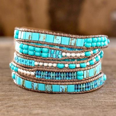 Alternate image for Soothing Teal Wrap Bracelet Crafted by Artisan Group Soothing Teal