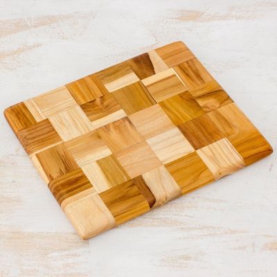 Alternate image for Wood Mosaic Cutting Board Puzzle