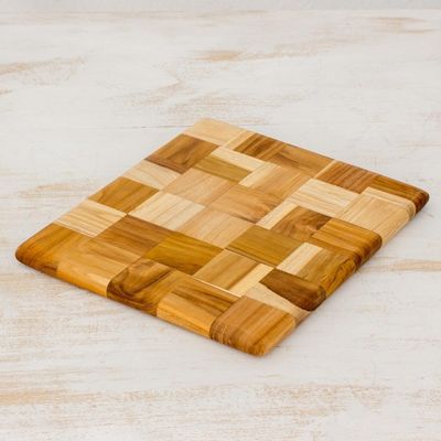 Alternate image for Wood Mosaic Cutting Board Puzzle