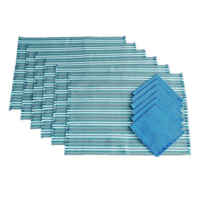 Alternate image for Blue Table Linen Set Set for 6 Tecpan Tradition