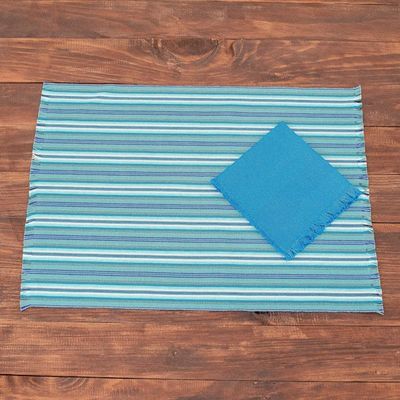 Alternate image for Blue Table Linen Set Set for 6 Tecpan Tradition