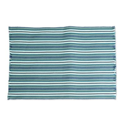 Alternate image for Handwoven Guatemalan Cotton Placemats Napkins set for 4 Sandy Shore