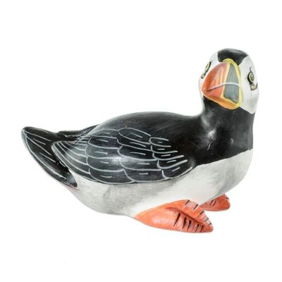 Alternate image for Guatemala Handcrafted Ceramic Atlantic Puffin Figurine Atlantic Puffin