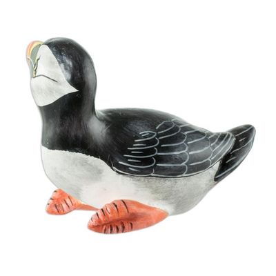 Alternate image for Guatemala Handcrafted Ceramic Atlantic Puffin Figurine Atlantic Puffin