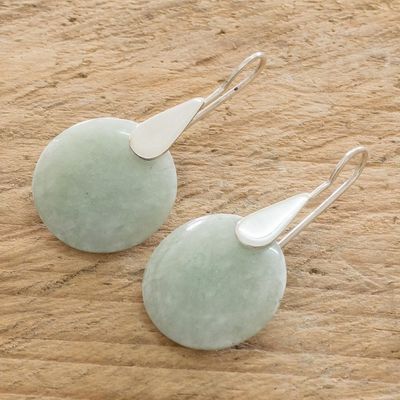 Alternate image for Fair Trade Silver 925 and Green Jade Handcrafted Earrings Otomi Forest Princess