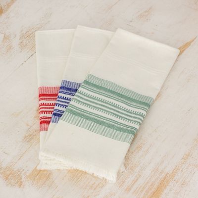 Alternate image for Multicolor 100 Cotton Dishtowels Set of 3 Village Fiesta