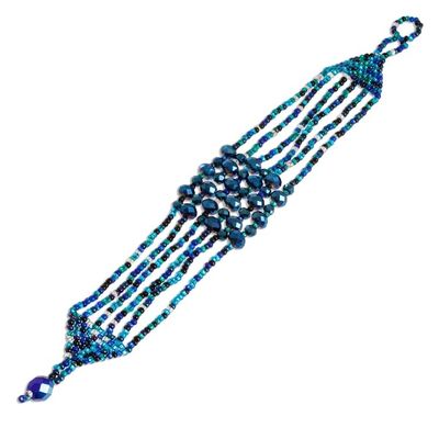 Alternate image for Crystal and Glass Beaded Strand Bracelet in Blue Nocturnal Brilliance in Blue