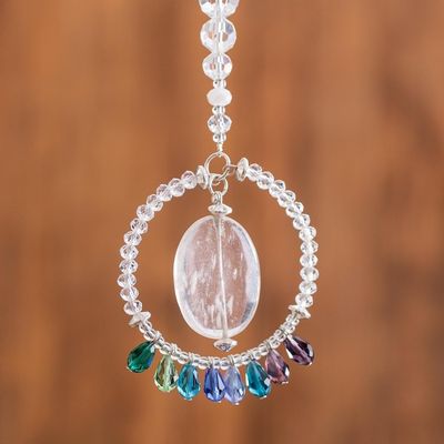 Alternate image for Crystal and Glass Beaded Suncatcher in Cold Shades Mystic Peace Ring