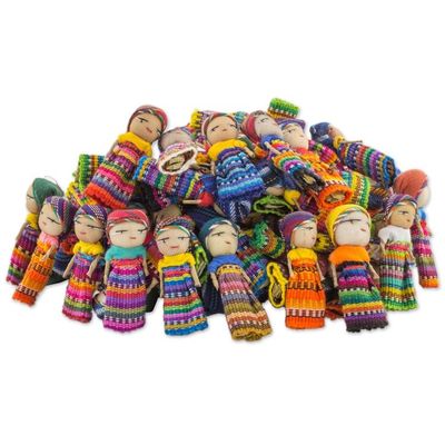 Alternate image for Set of 100 Guatemalan Worry Dolls with Pouch in 100 Cotton The Worry Doll Clan