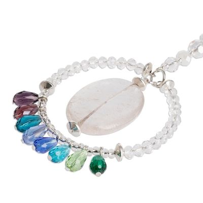 Alternate image for Crystal and Glass Beaded Suncatcher in Cold Shades Mystic Peace Ring