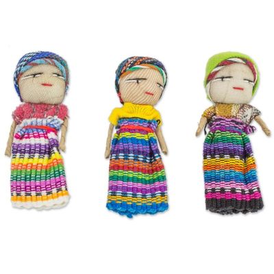 Alternate image for Set of 100 Guatemalan Worry Dolls with Pouch in 100 Cotton The Worry Doll Clan