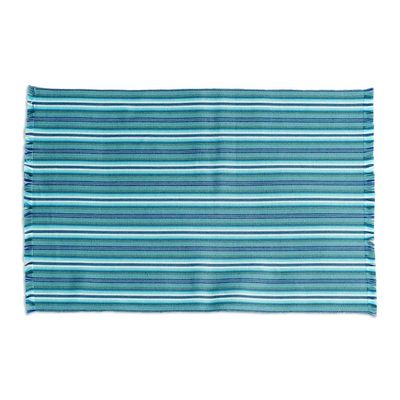 Alternate image for Blue Striped Placemats Set of 6 Tecpan Tradition