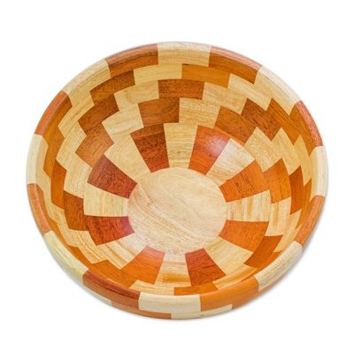 Alternate image for Artisan Crafted Natural Mahogany Palo Blanco Wood Bowl Stairway of Nature