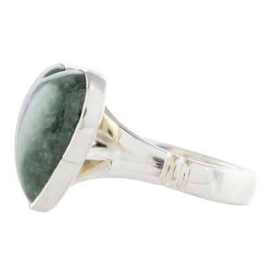 Alternate image for Heart-Shaped Dark Green Jade Cocktail Ring from Guatemala Love Dream
