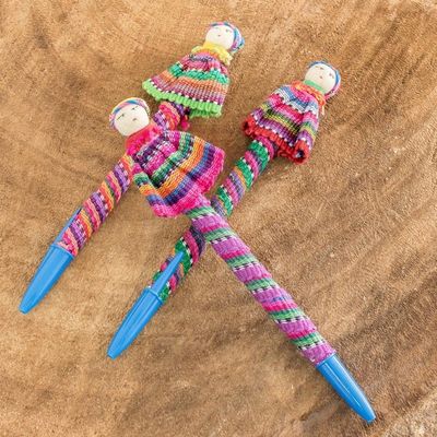 Alternate image for Handmade Worry Doll Pens Set of 3 Quitapenas