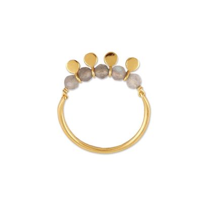 Alternate image for 18k Gold-plated and Labradorite Cocktail Ring from India Charming Delight