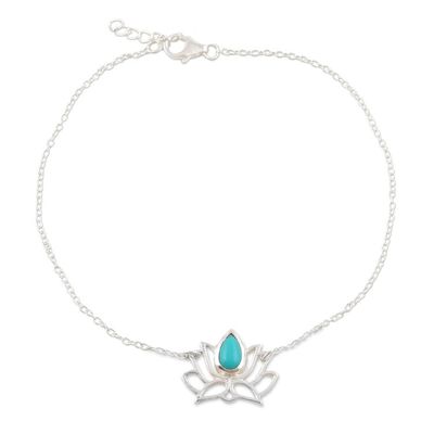 Alternate image for Sterling Silver Lotus Flower Anklet Lotus Dancer
