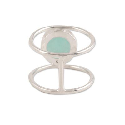 Alternate image for Chalcedony Single-Stone Ring from India Aqua Bliss
