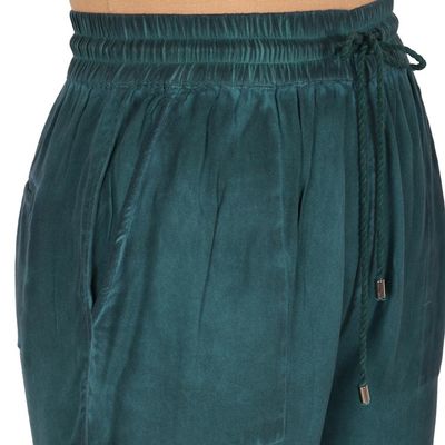 Alternate image for Green Viscose Twill Pants from India Simple Style in Green