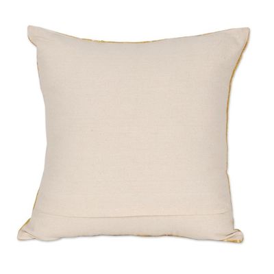 Alternate image for Goldenrod Cotton Cushion Covers from India Pair Goldenrod Fields