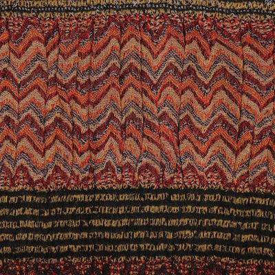 Alternate image for Wave Pattern Wool Scarf from India Autumn Waves