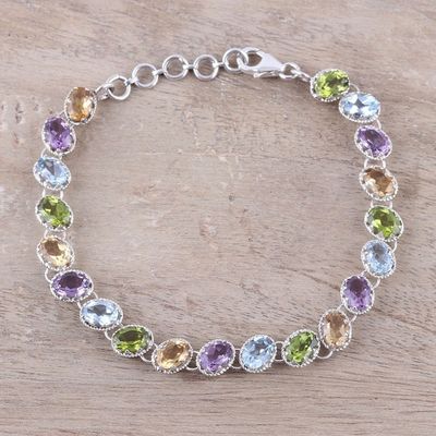 Alternate image for Multi-Gemstone Tennis-Style Bracelet from India Sparkling Fusion