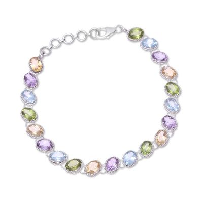 Alternate image for Multi-Gemstone Tennis-Style Bracelet from India Sparkling Fusion