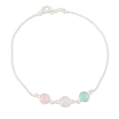 Alternate image for Chalcedony and Rose Quartz Anklet Underwater Trio