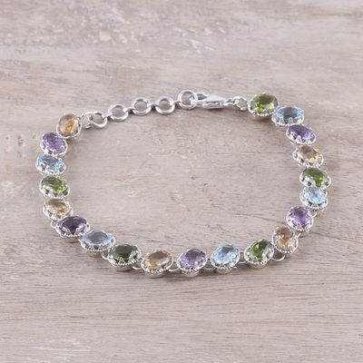 Alternate image for Multi-Gemstone Tennis-Style Bracelet from India Sparkling Fusion