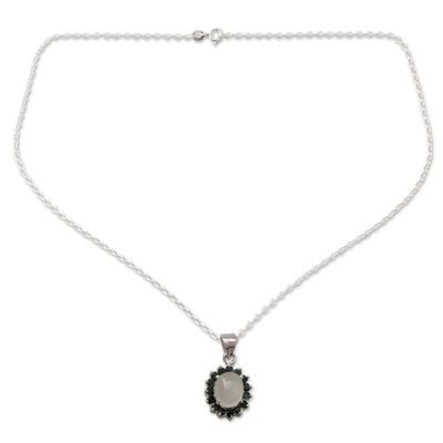 Alternate image for Sterling Silver Necklace with Emerald and Moonstone Love and Devotion