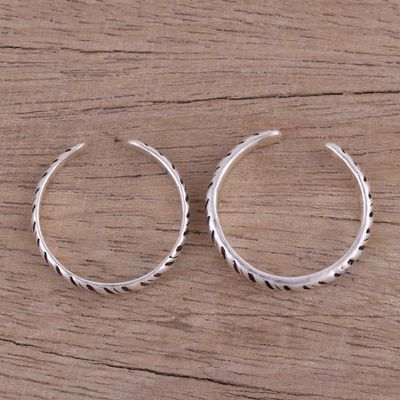 Alternate image for Sterling Silver Toe Rings with Tiger Stripe Design Pair Uncaged