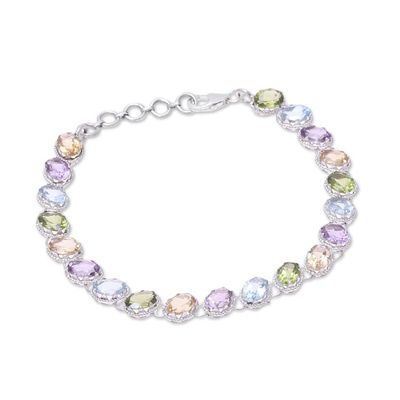 Alternate image for Multi-Gemstone Tennis-Style Bracelet from India Sparkling Fusion