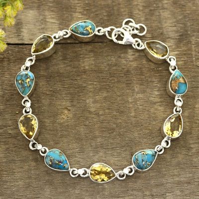 Alternate image for Citrine Link Bracelet from India Tears of India