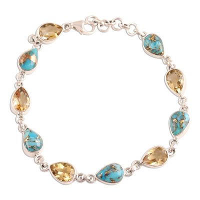 Alternate image for Citrine Link Bracelet from India Tears of India