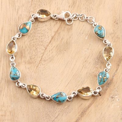 Alternate image for Citrine Link Bracelet from India Tears of India