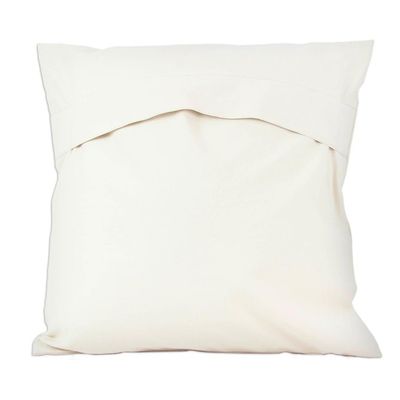 Alternate image for Aari Embroidery Ivory Cotton Cushion Covers Pair Bronze Blossoms