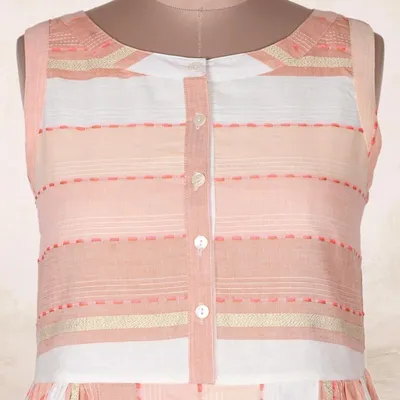 Alternate image for Hand Crafted Striped Cotton Sundress Horizon in Peach