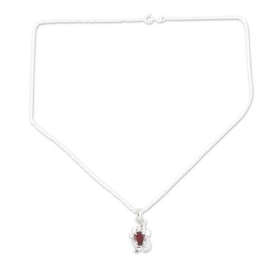 Alternate image for Rhodium-plated Jewelry Set with 7-Carat Garnet Gemstones Passion Vines