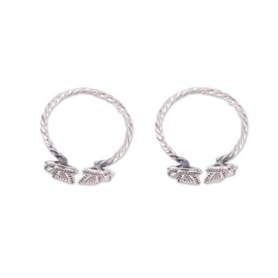 Alternate image for Twisted Toe Rings with Butterfly Accents from India Pair Butterfly Meeting