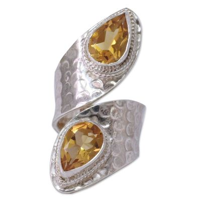 Alternate image for Sterling Silver Wrap Ring with Citrine Gemstone Jewelry Golden