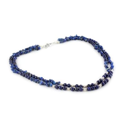 Alternate image for Handcrafted Lapis Lazuli Double Strand Necklace Blue Mystique