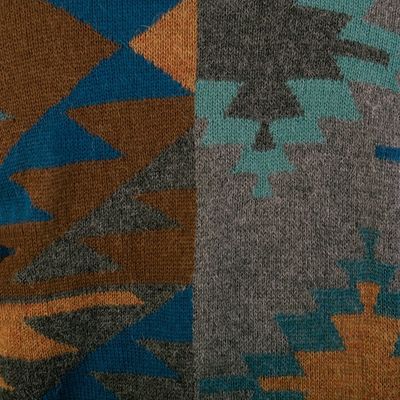 Alternate image for Multicolored Geometric Patterned Mens Pullover Sweater Quinoa Leaf