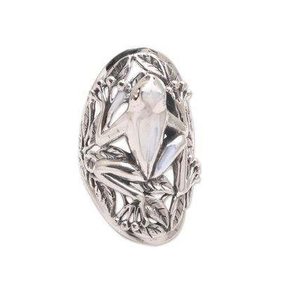 Alternate image for Frog Sterling Silver Cocktail Ring from Bali Ubud Frog