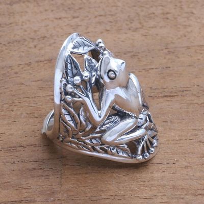 Alternate image for Frog Sterling Silver Cocktail Ring from Bali Ubud Frog