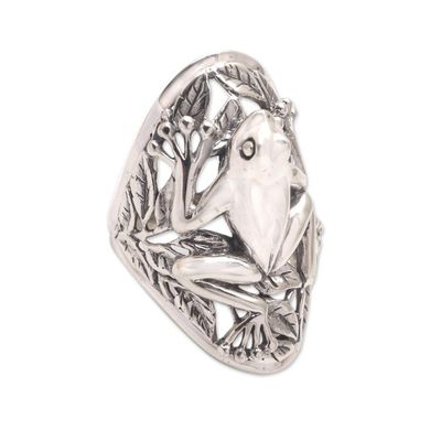 Alternate image for Frog Sterling Silver Cocktail Ring from Bali Ubud Frog
